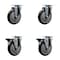 Service Caster 5'' Black Poly Wheel Swivel Top Plate Caster Set with 2 Posi Brakes, 4PK SCC-20S514-PPUB-BLK-2-PLB-2 - alternate 1